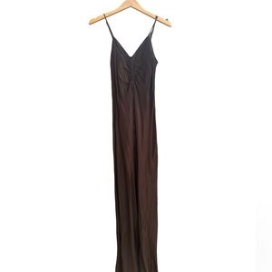 Zara Woman’s Brown Slip Camisole Dress Long Silky Sexy Cool Medium